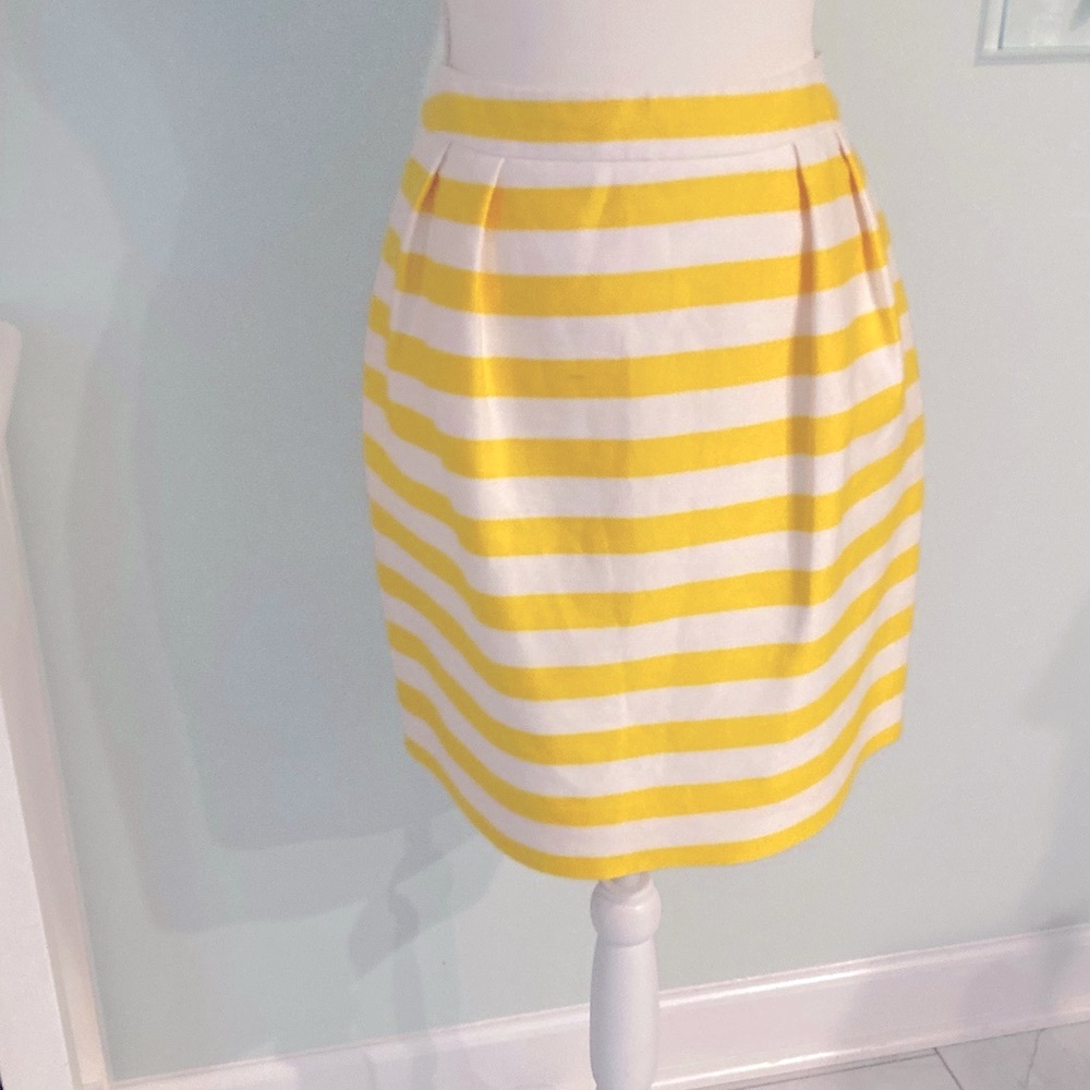 Kate Spade Yellow and White Striped Mini Skirt